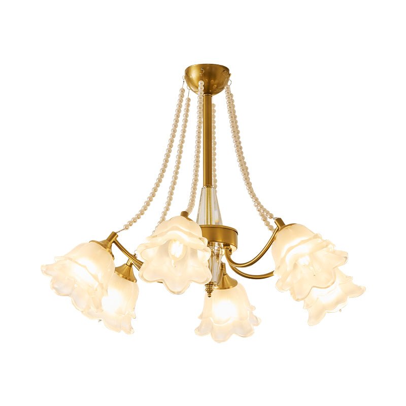 Rosemarie Bloom Chandelier – Hand-Blown Glass & Pearl Luxury Pendant Light