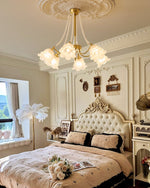 Rosemarie Bloom Chandelier – Hand-Blown Glass & Pearl Luxury Pendant Light