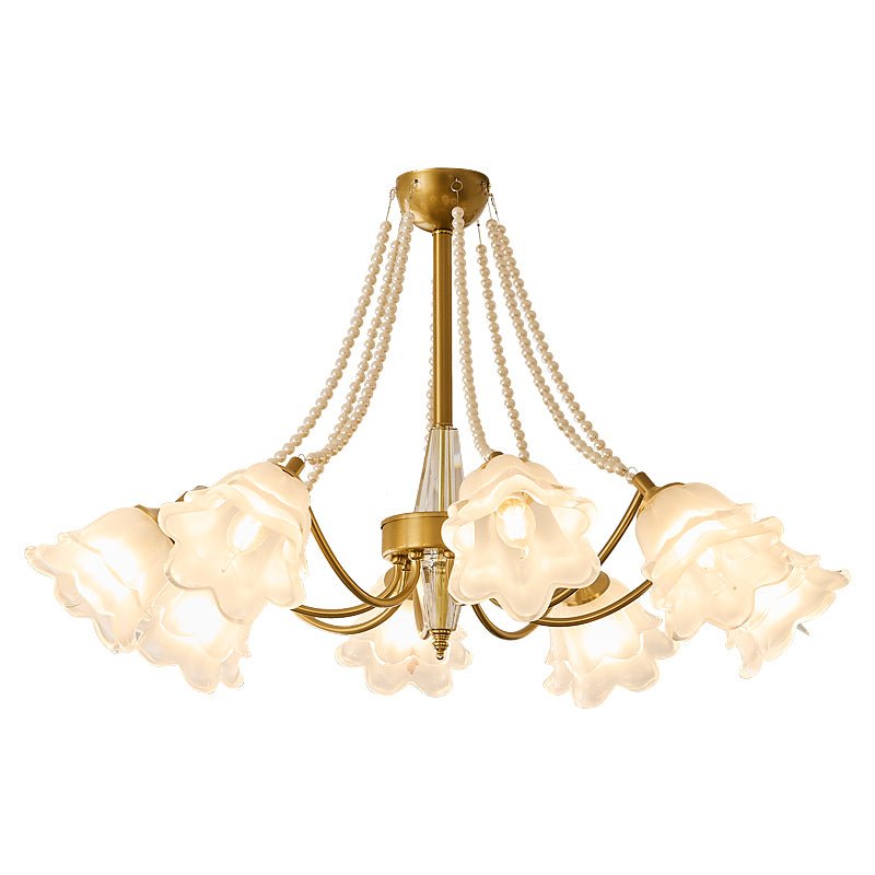 Rosemarie Bloom Chandelier – Hand-Blown Glass & Pearl Luxury Pendant Light