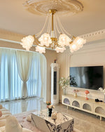 Rosemarie Bloom Chandelier – Hand-Blown Glass & Pearl Luxury Pendant Light