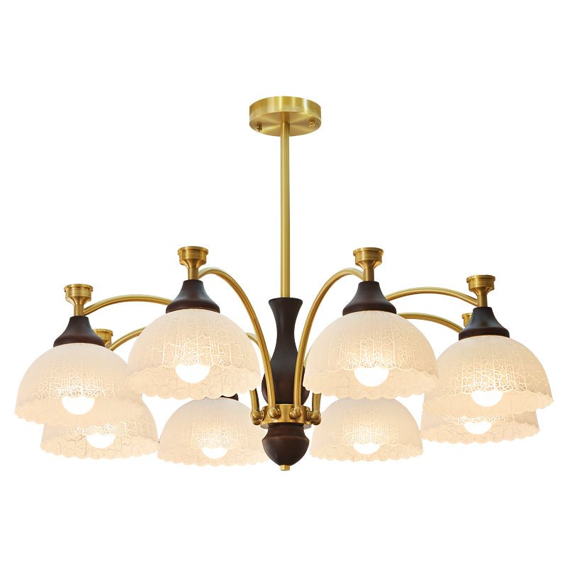 Rosetta Chandelier — Modern Brass and Glass Pendant Light for Dining Room and Living Room