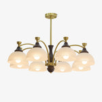 Rosetta Chandelier — Modern Brass and Glass Pendant Light for Dining Room and Living Room