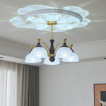 Rosetta Chandelier — Modern Brass and Glass Pendant Light for Dining Room and Living Room