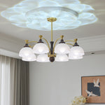 Rosetta Chandelier — Modern Brass and Glass Pendant Light for Dining Room and Living Room
