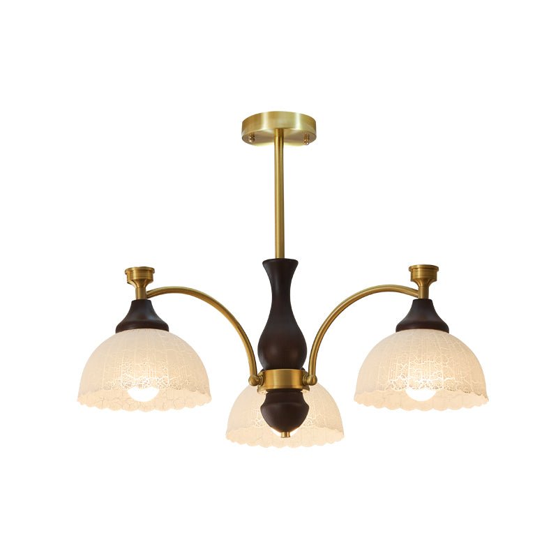 Rosetta Chandelier — Modern Brass and Glass Pendant Light for Dining Room and Living Room