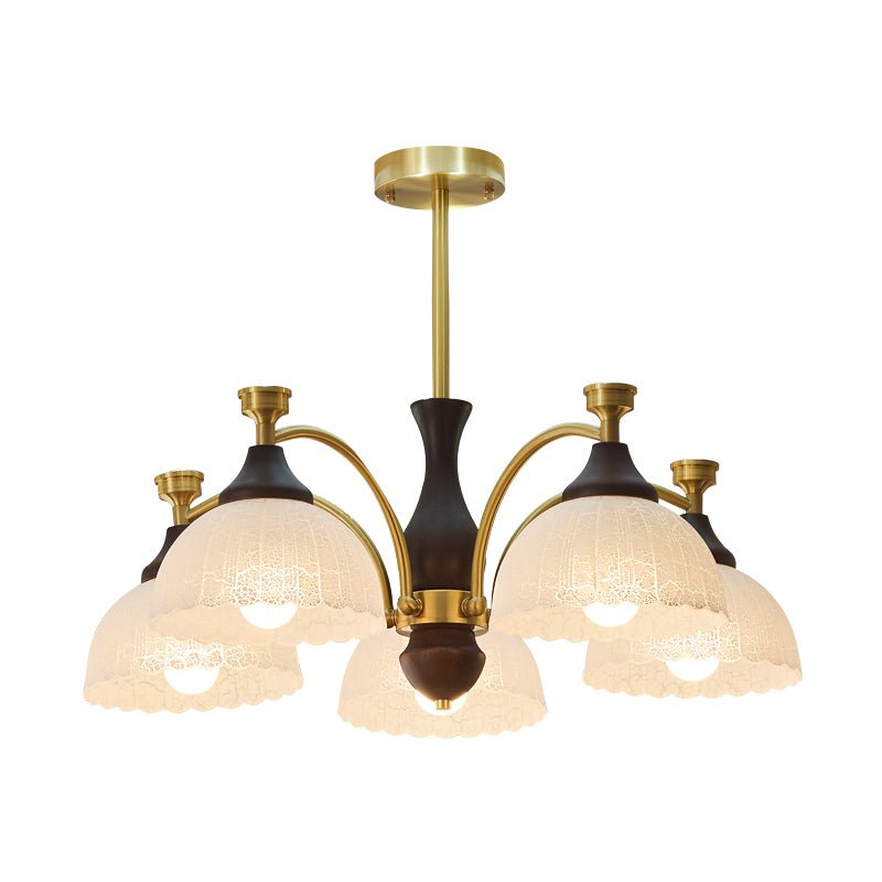 Rosetta Chandelier — Modern Brass and Glass Pendant Light for Dining Room and Living Room