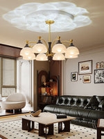 Rosetta Chandelier — Modern Brass and Glass Pendant Light for Dining Room and Living Room