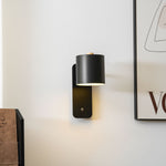Cylinder Rechargeable Wall Sconce with 350° Rotation and Touch Dimmer