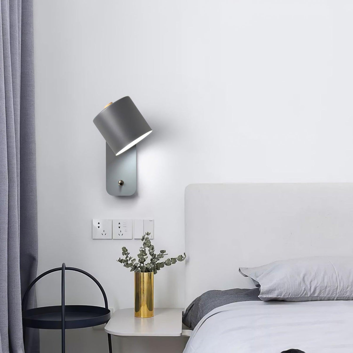 Cylinder Rechargeable Wall Sconce with 350° Rotation and Touch Dimmer