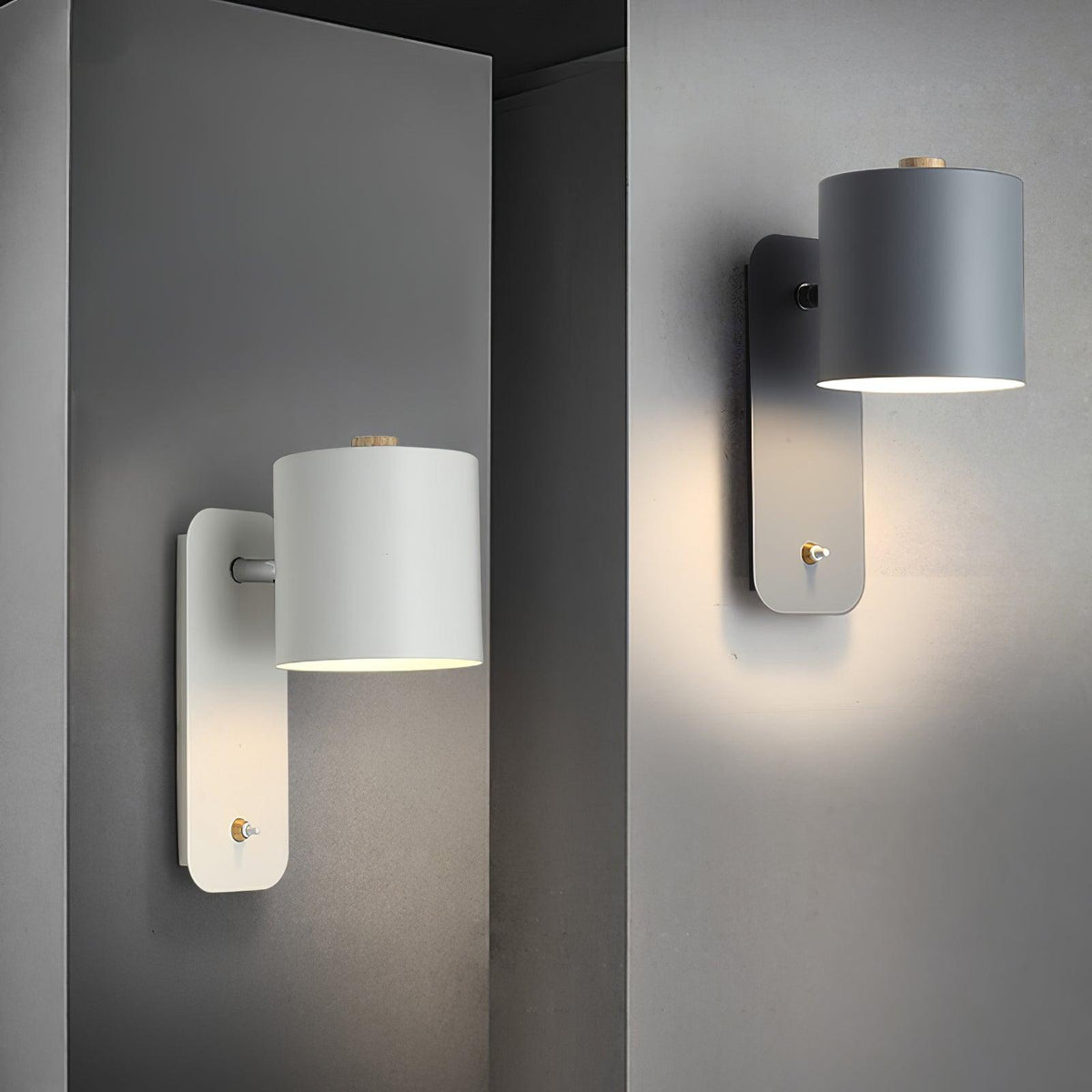 Rotatable Cylinder Plug In Wall Lamp