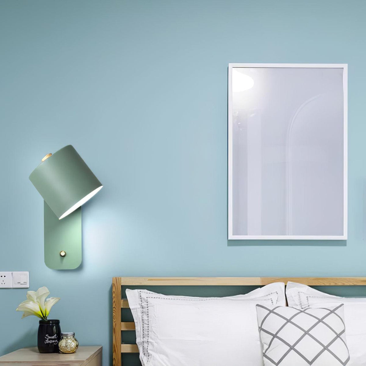 Rotatable Cylinder Plug In Wall Lamp