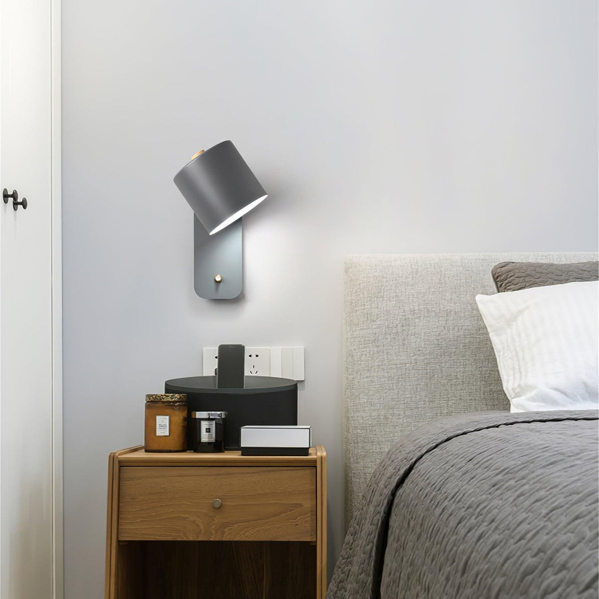 Rotatable Cylinder Plug In Wall Lamp
