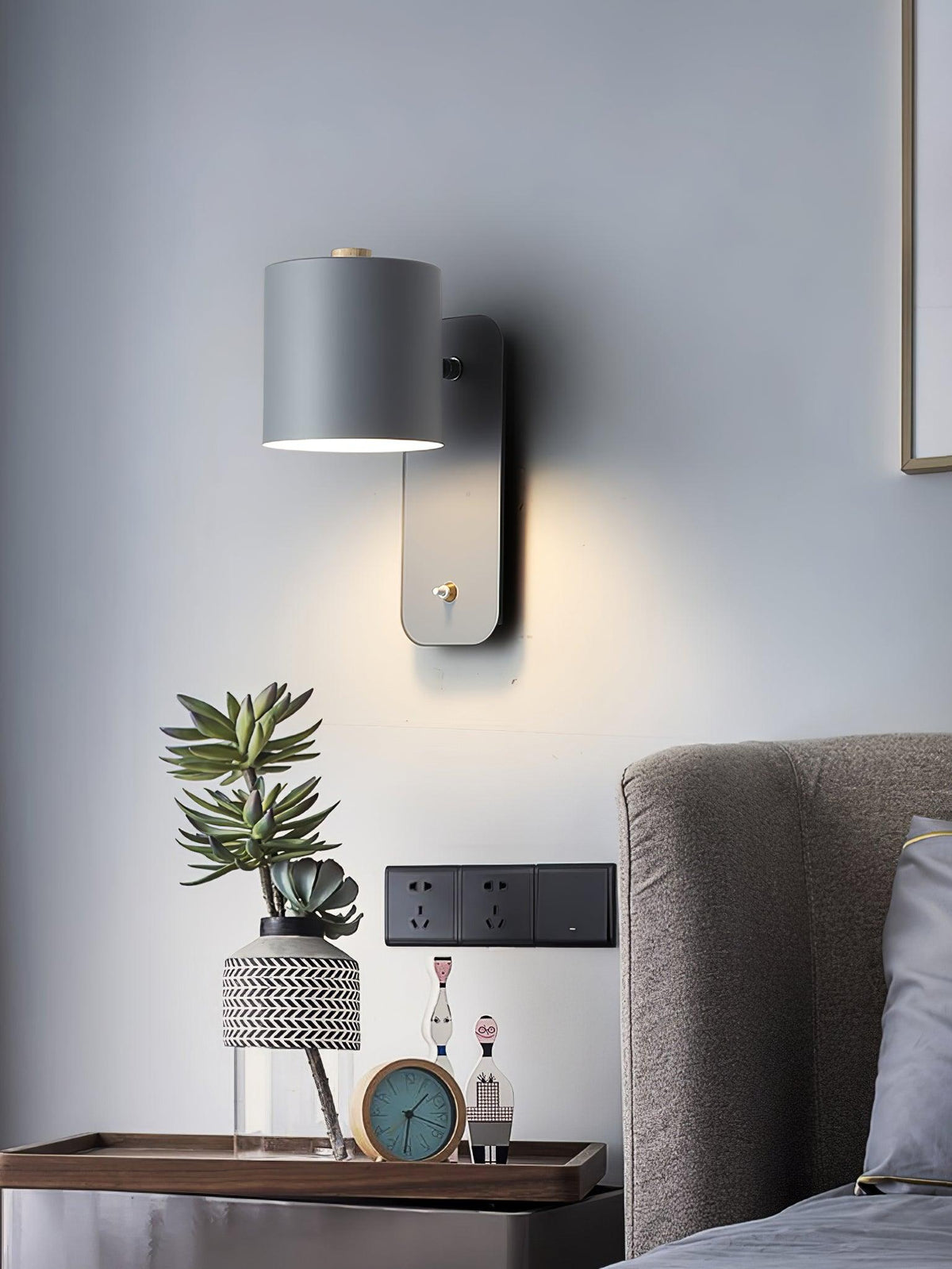 Rotatable Cylinder Plug In Wall Lamp