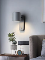 Rotatable Cylinder Plug In Wall Lamp