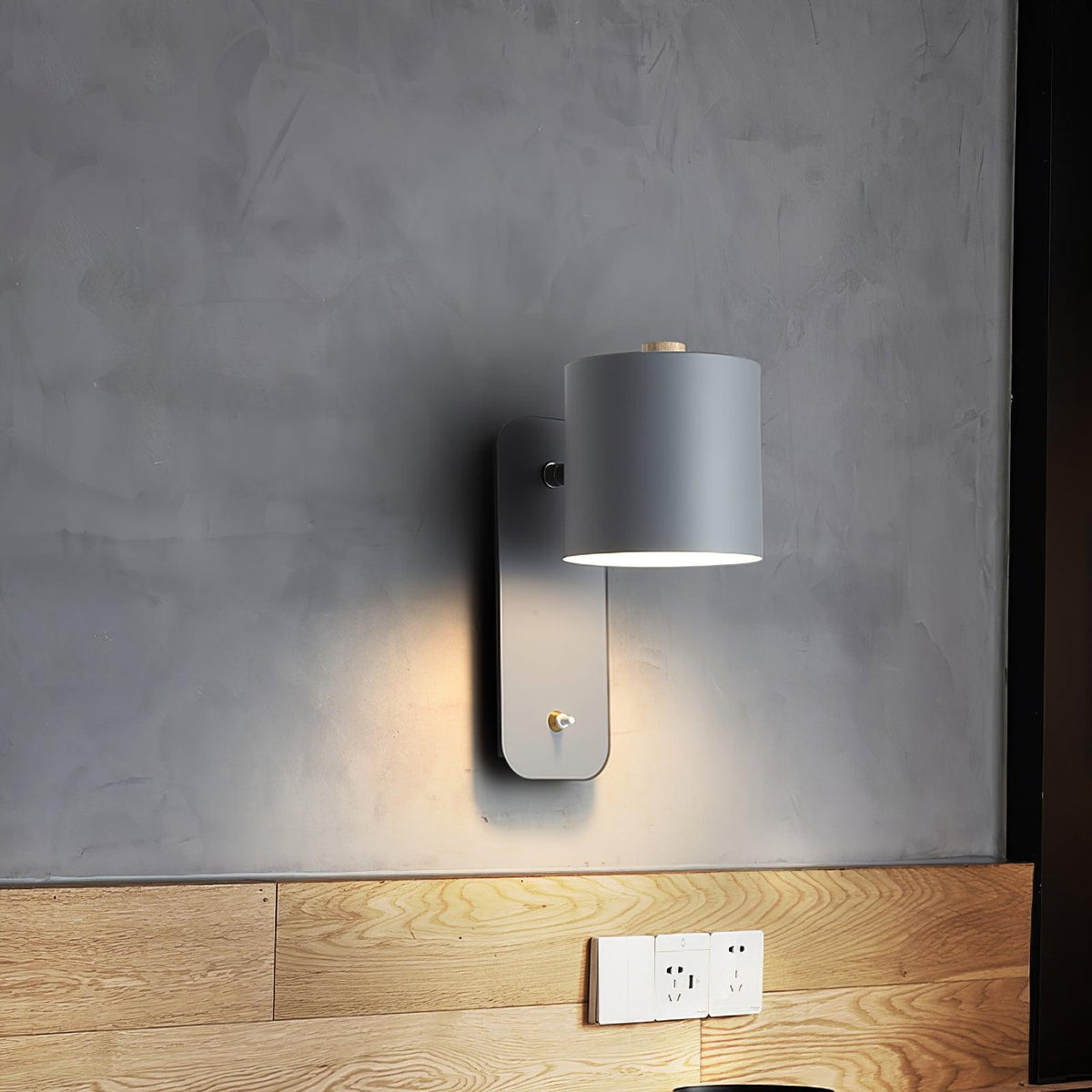 Rotatable Cylinder Plug In Wall Lamp