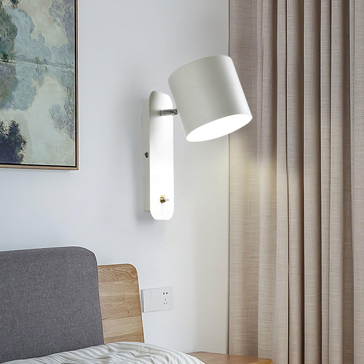 Rotatable Cylinder Plug In Wall Lamp