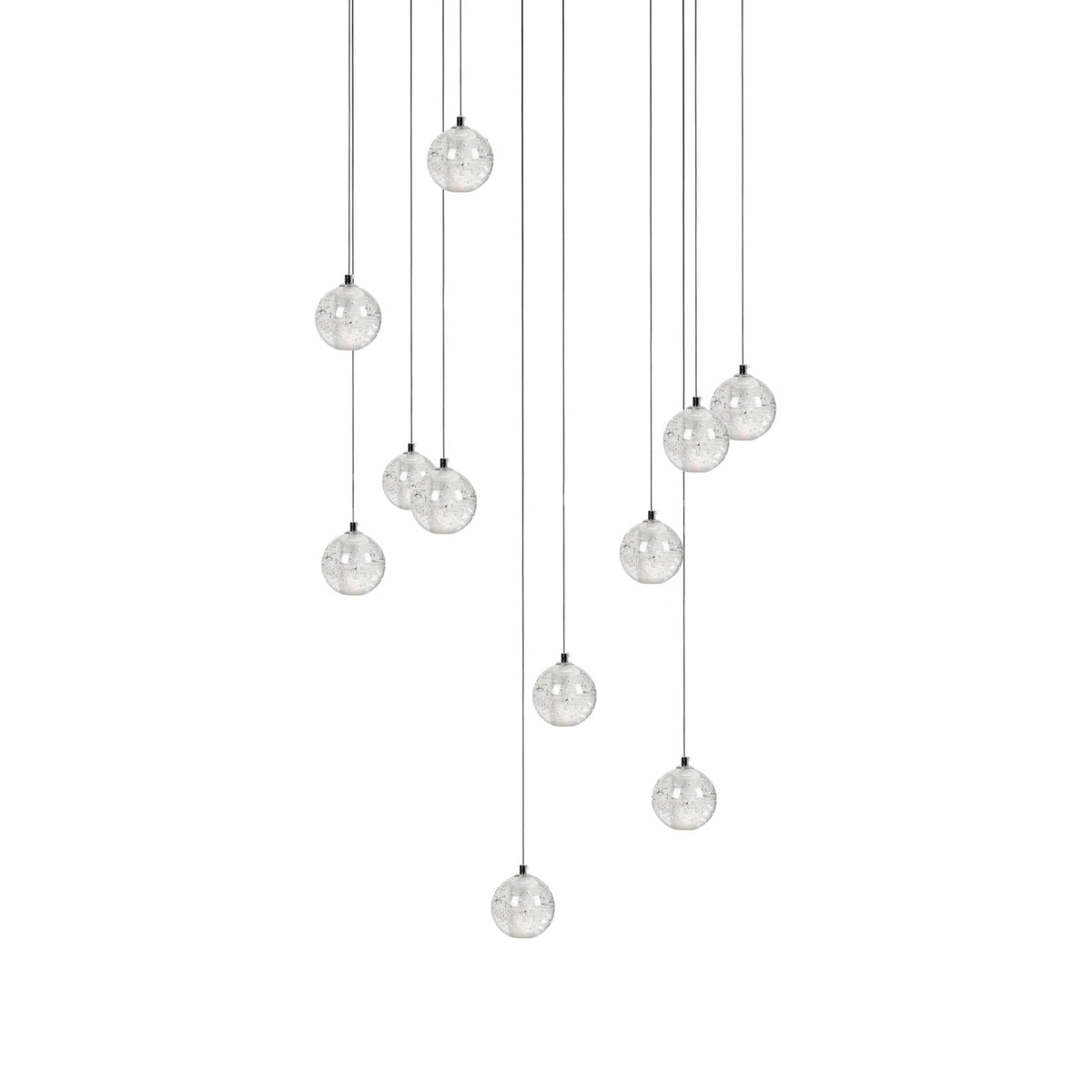 Crystal Ball Pendant Light – Chrome & Clear Glass Chandelier