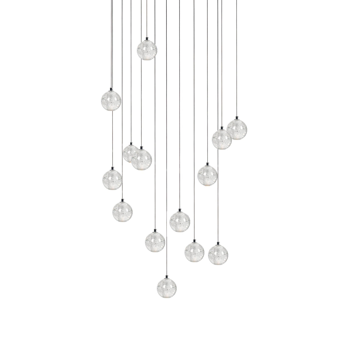 Crystal Ball Pendant Light – Chrome & Clear Glass Chandelier