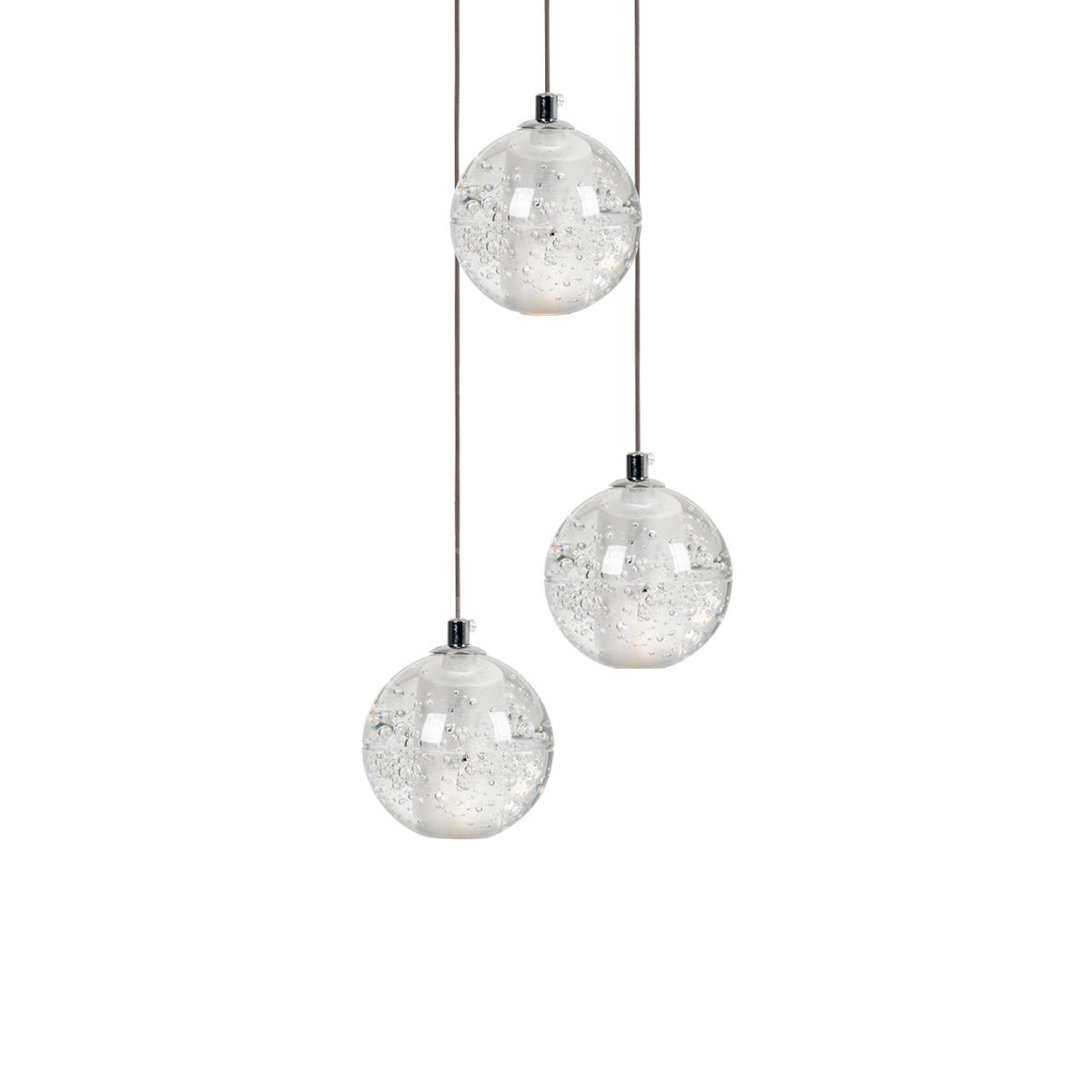 Crystal Ball Pendant Light – Chrome & Clear Glass Chandelier