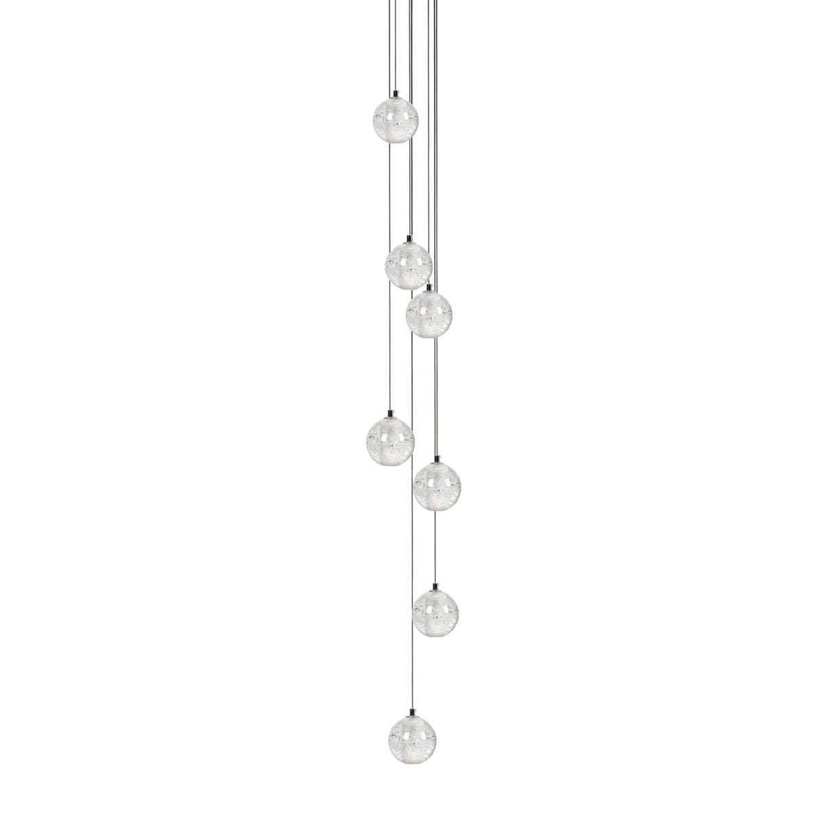 Crystal Ball Pendant Light – Chrome & Clear Glass Chandelier
