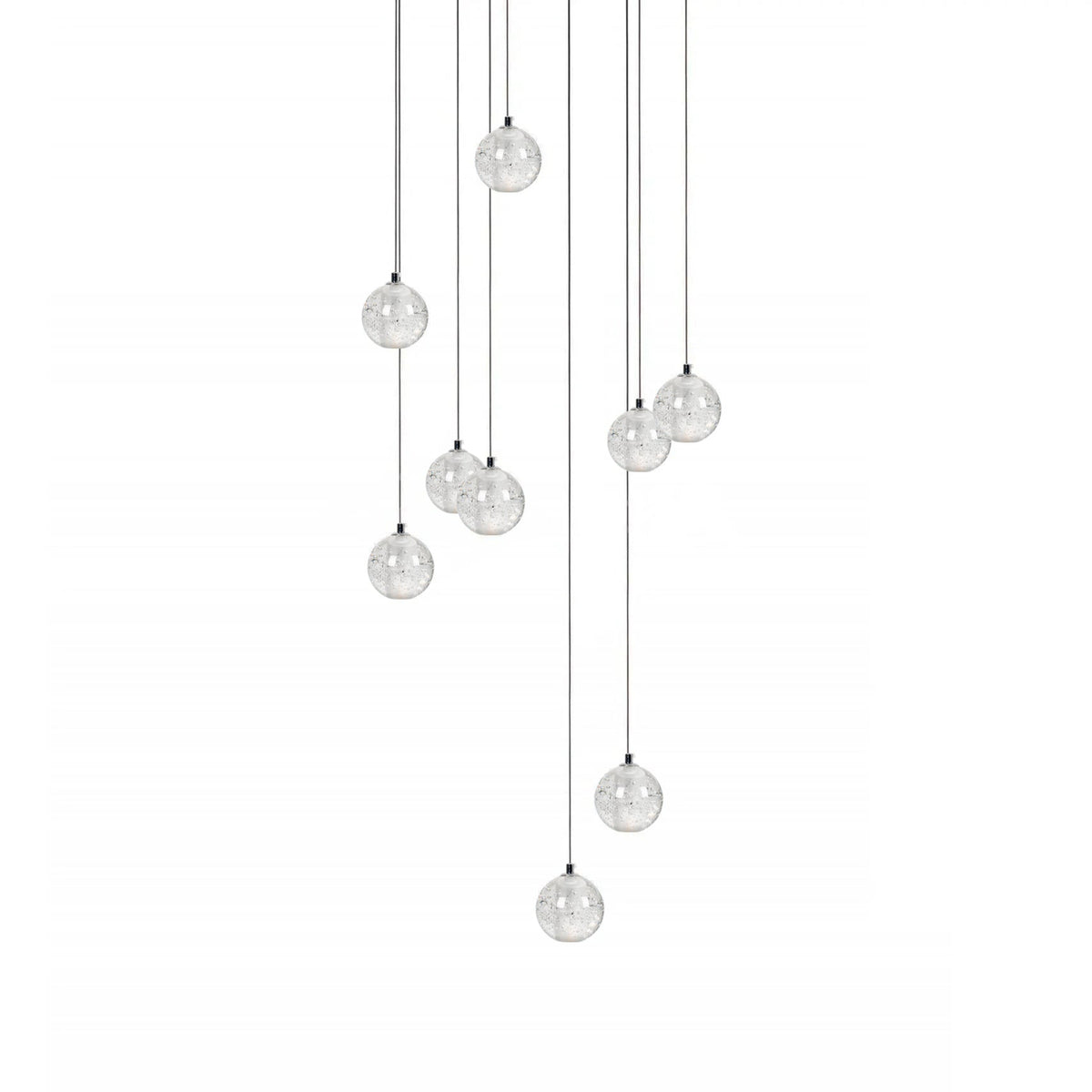 Crystal Ball Pendant Light – Chrome & Clear Glass Chandelier