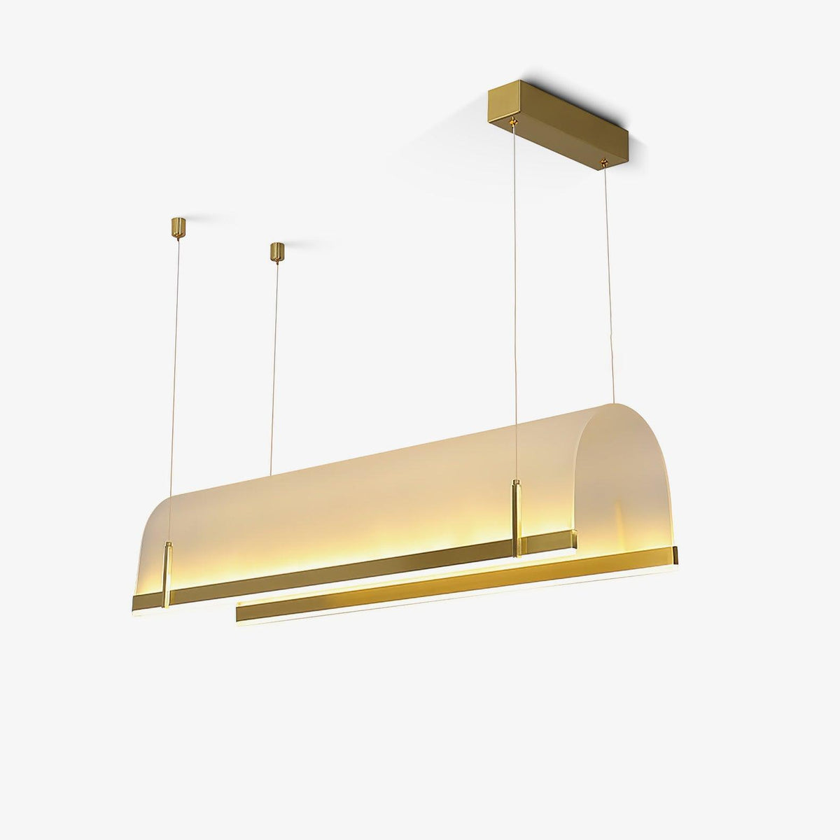 Modern Gold LED Arch Chandelier for Dining Room and Living Space