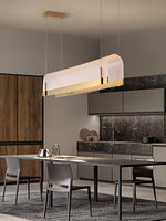 Modern Gold LED Arch Chandelier for Dining Room and Living Space