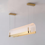 Modern Gold LED Arch Chandelier for Dining Room and Living Space