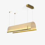 Modern Gold LED Arch Chandelier for Dining Room and Living Space