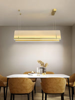 Modern Gold LED Arch Chandelier for Dining Room and Living Space