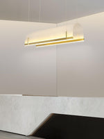 Modern Gold LED Arch Chandelier for Dining Room and Living Space