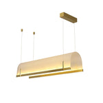 Modern Gold LED Arch Chandelier for Dining Room and Living Space