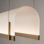 Modern Gold LED Arch Chandelier for Dining Room and Living Space