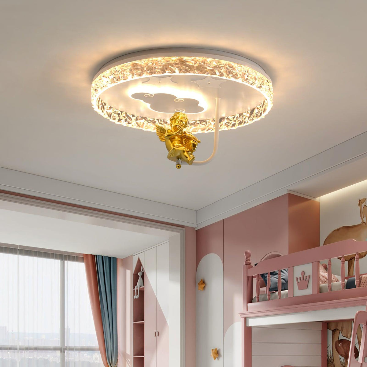 Round Carousel Childrens Ceiling Lamp