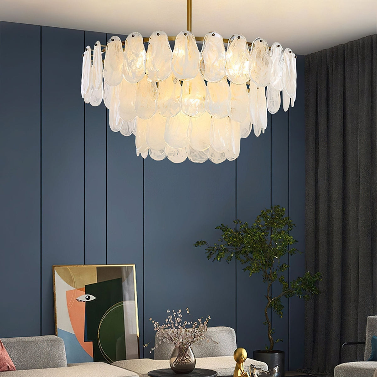 Round Cloud Glass Pendant Light