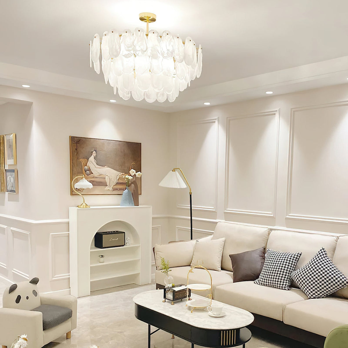 Round Cloud Glass Pendant Light