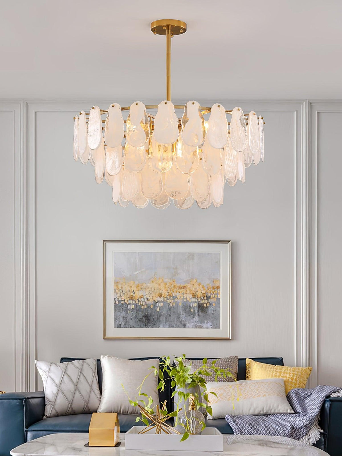 Round Cloud Glass Pendant Light