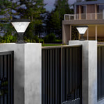 9 Inch High Black Round Led Solar Post Pier Light