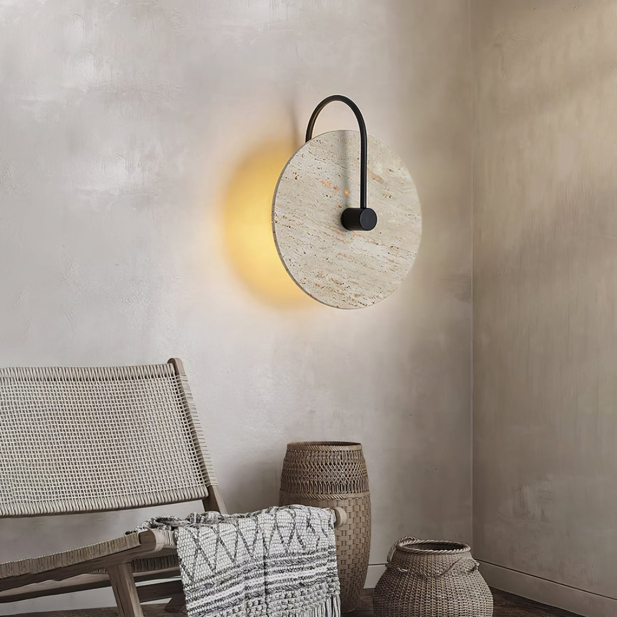 round-travertine-wall-lamp