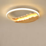 Round Wood Grain Wave Ceiling Lamp