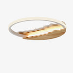 Round Wood Grain Wave Ceiling Lamp