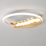 Round Wood Grain Wave Ceiling Lamp