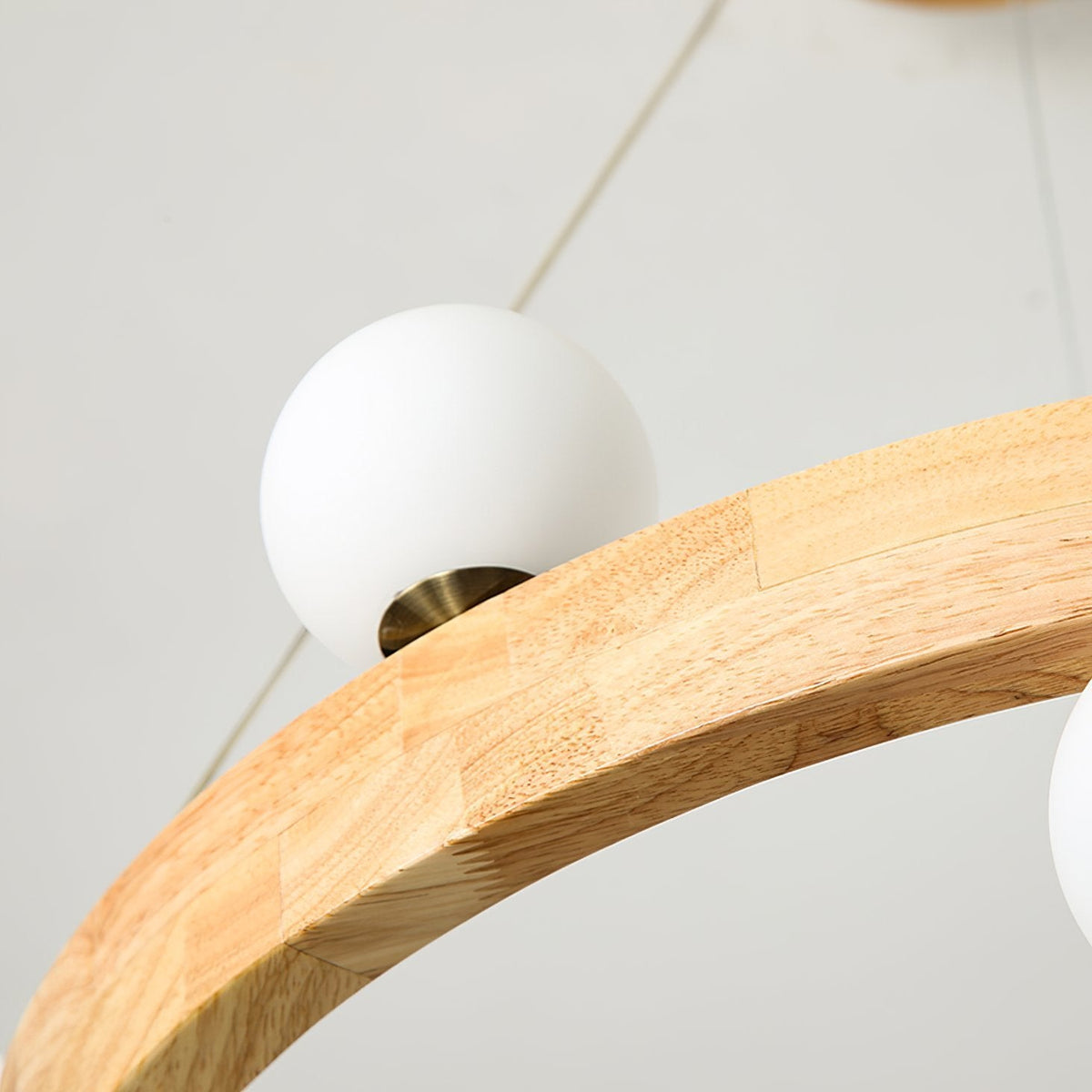 Round Wood Ring Pendant Light
