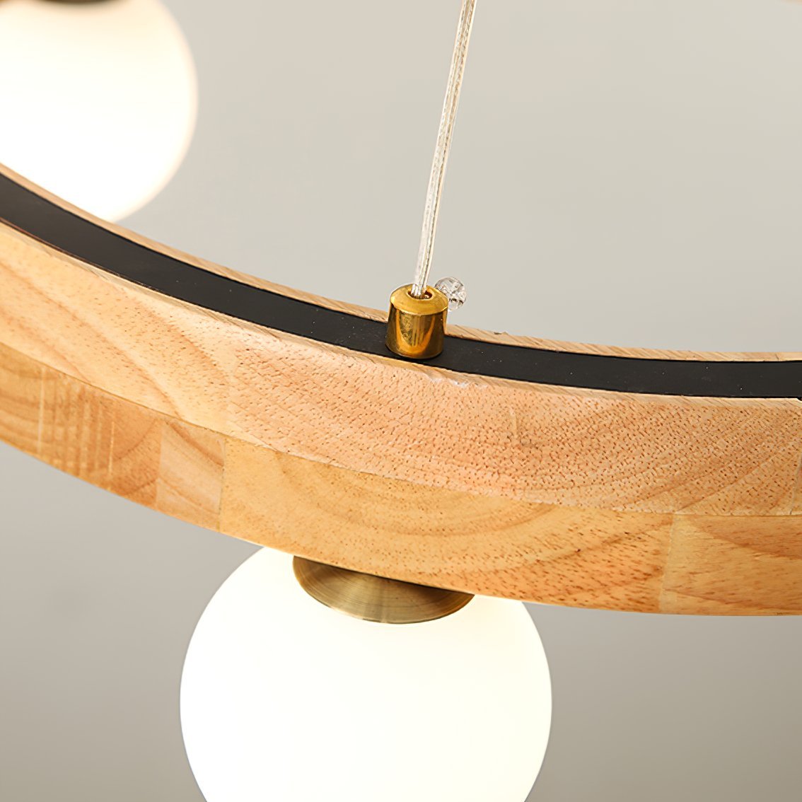Round Wood Ring Pendant Light