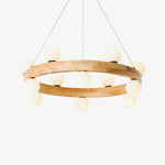 Round Wood Ring Pendant Light