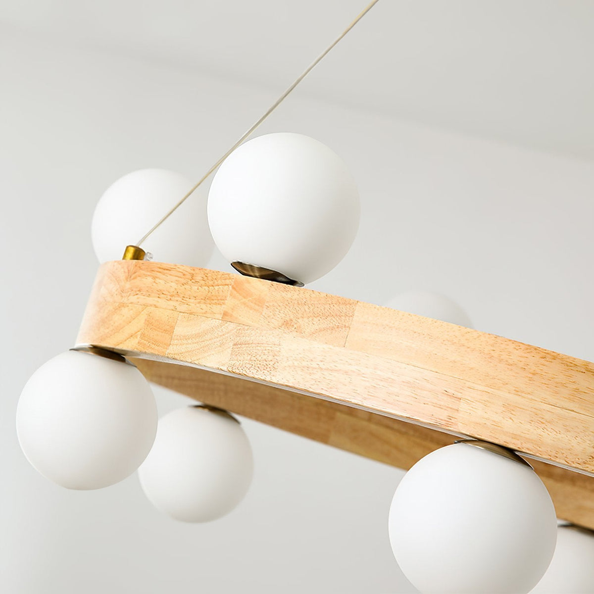 Round Wood Ring Pendant Light
