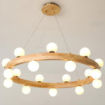 Round Wood Ring Pendant Light
