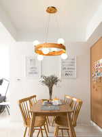 Round Wood Ring Pendant Light