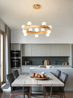 Round Wood Ring Pendant Light