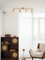 Rowan Ceiling Light in Walnut and Brass, Modern Track Lighting